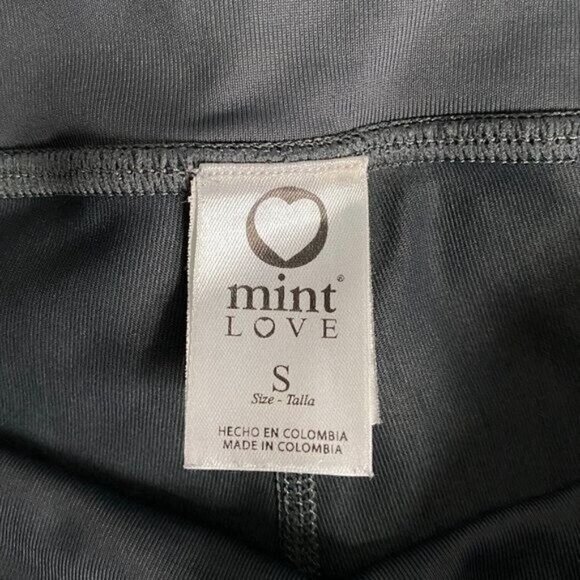 MINT LOVE Womens Grey Striped Compression Leggings Athletic Athleisure Sz Small - Picture 6 of 7